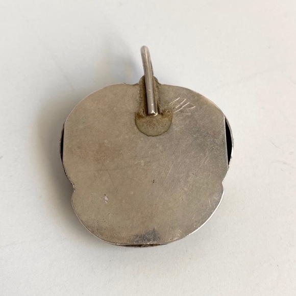 Vintage Turquoise Silver Pendant Necklace Handmade - Picture 6 of 9